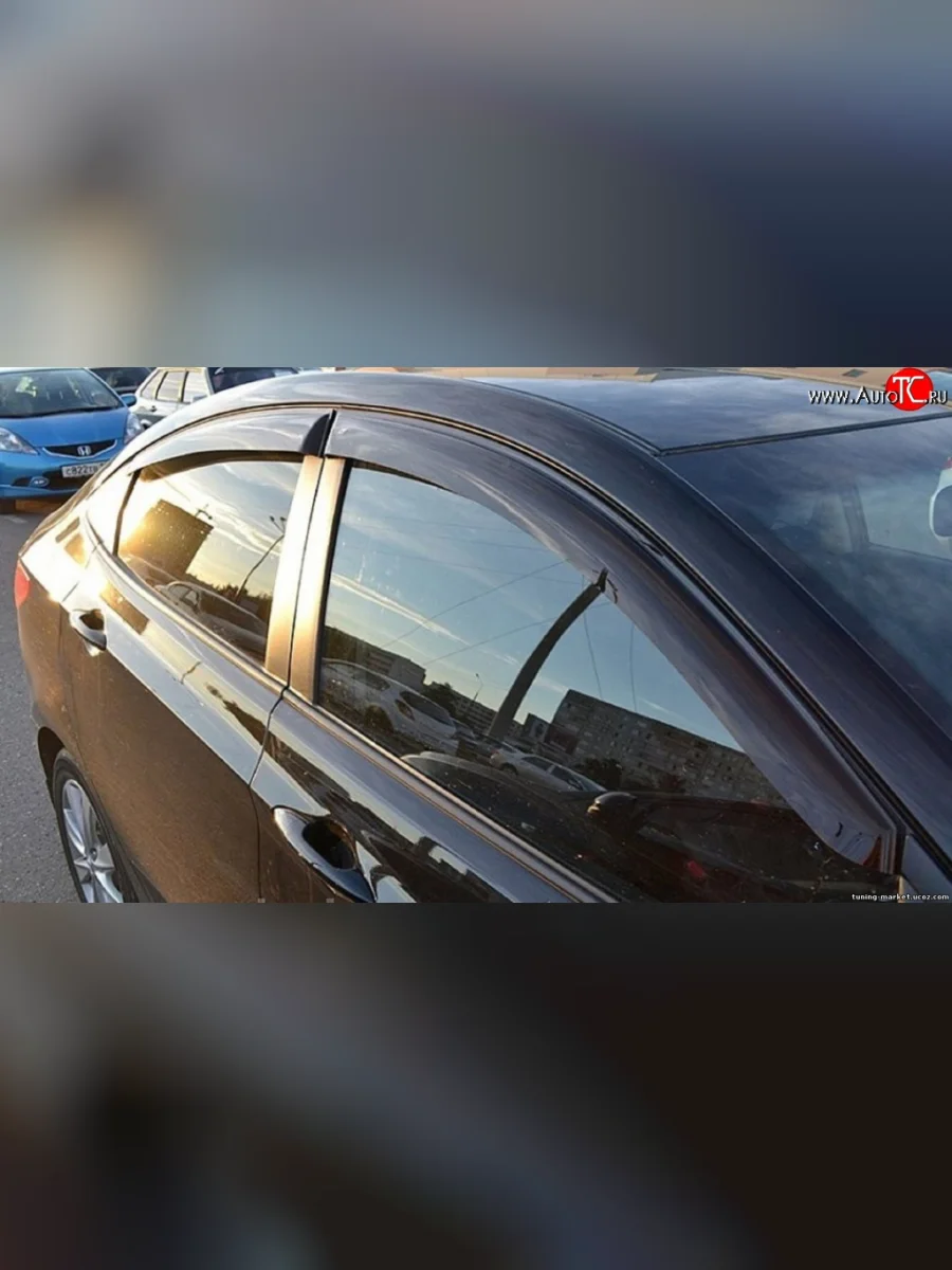Комплект дефлекторов окон (ветровиков) 4 шт. (седан) Russtal Hyundai Elantra MD рестайлинг (2013-2016)  в Керчи Республика Крым