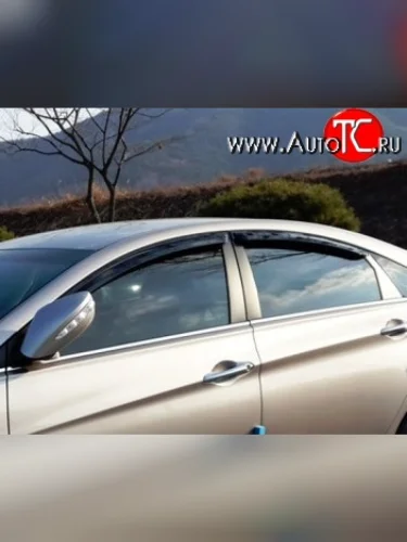Комплект дефлекторов окон (ветровиков) 4 шт. Russtal Hyundai Sonata YF (2009-2014)