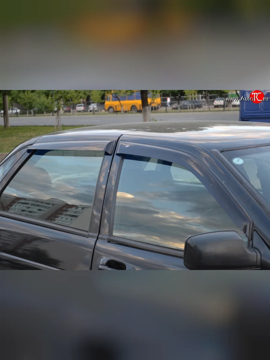 Комплект дефлекторов окон (ветровиков) 4 шт. Russtal Лада ВАЗ Приора 21728 купе дорестайлинг (2010-2013)  в Перми Пермском крае