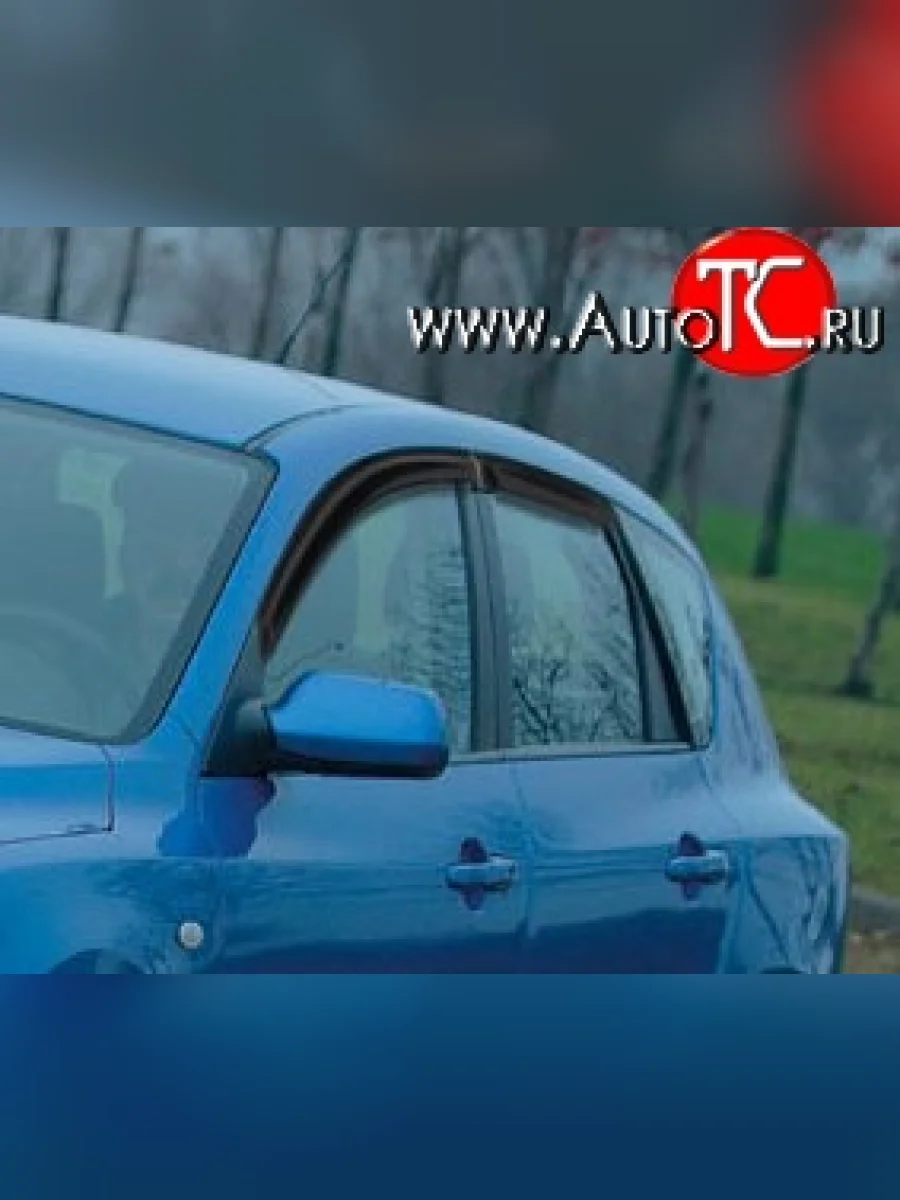 Комплект дефлекторов окон (ветровиков) 4 шт. Russtal Mazda 3/Axela BK дорестайлинг, хэтчбэк (2003-2006)  в Керчи Республика Крым