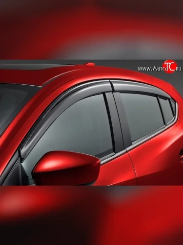 Комплект дефлекторов окон (ветровиков) 4 шт. Russtal Mazda 3/Axela BM дорестайлинг, хэтчбэк (2013-2016)