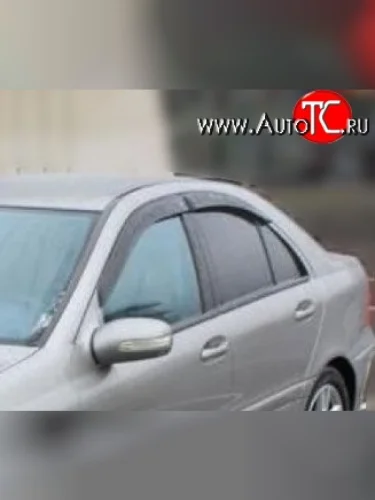 Комплект дефлекторов окон (ветровиков) 4 шт. Russtal Mercedes-Benz C-Class W203 дорестайлинг седан (2000-2004)