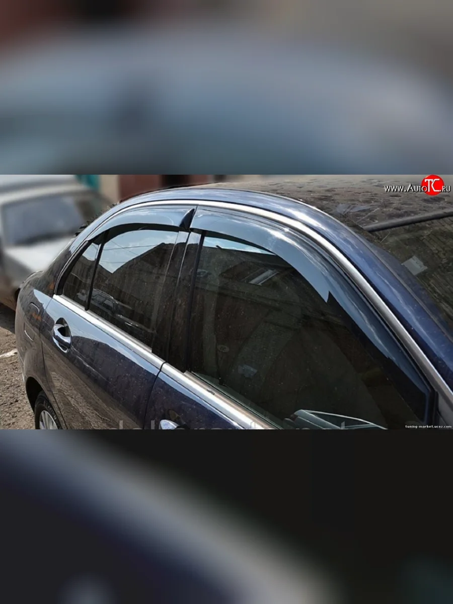 Комплект дефлекторов окон (ветровиков) 4 шт. (седан) Russtal Mercedes-Benz C-Class W204 дорестайлинг седан (2007-2011)  в Самаре Самарской области