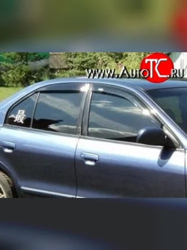 Комплект дефлекторов окон (ветровиков) 4 шт. (седан) Russtal Mitsubishi Galant 8  дорестайлинг седан (1996-1998)