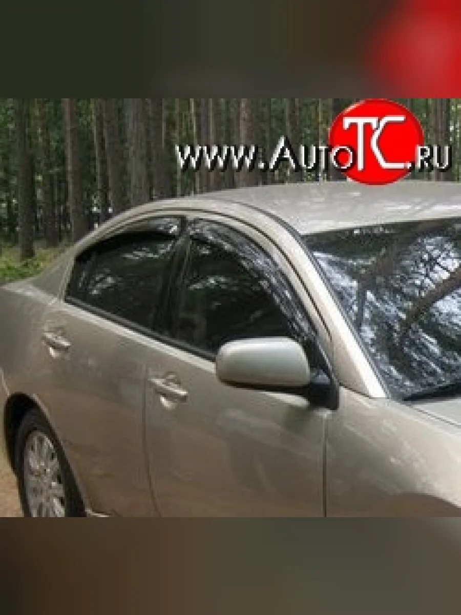 Комплект дефлекторов окон (ветровиков) 4 шт. (седан) Russtal Mitsubishi Galant 9 седан (2004-2009)  в Самаре Самарской области
