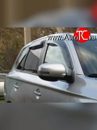 Комплект дефлекторов окон (ветровиков) 4 шт. Russtal Mitsubishi Outlander GF дорестайлинг (2012-2014)