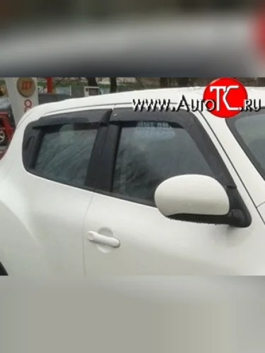 Комплект дефлекторов окон (ветровиков) 4 шт. Russtal Nissan Juke 1 YF15 дорестайлинг (2010-2014)