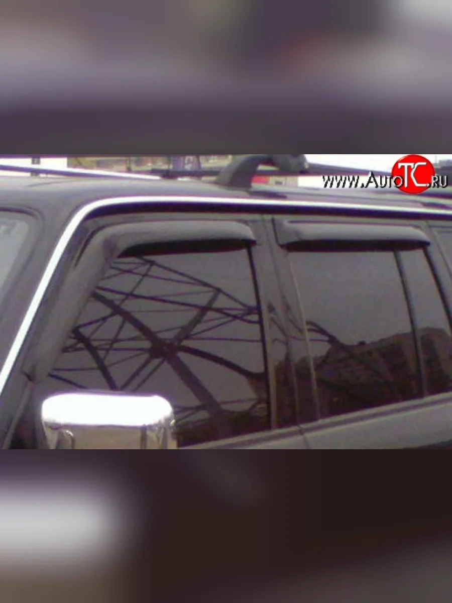 Комплект дефлекторов окон (ветровиков) 4 шт. Russtal Nissan Patrol 5 Y61 2-ой рестайлинг (2004-2010)  в Керчи Республика Крым