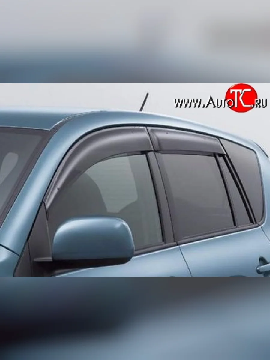 Комплект дефлекторов окон (ветровиков) 4 шт. Russtal Nissan Qashqai +2 1 J10 дорестайлинг (2008-2010)  в Самаре Самарской области