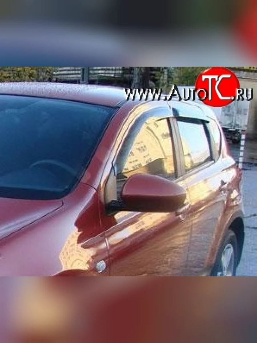 Комплект дефлекторов окон (ветровиков) 4 шт. Russtal Nissan Qashqai 1 J10 дорестайлинг (2007-2010)  в Перми Пермском крае