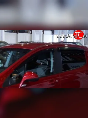 Комплект дефлекторов окон (ветровиков) 4 шт. (5 дверей) Russtal Peugeot 2008  дорестайлинг (2013-2016)