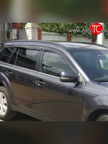 Комплект дефлекторов окон (ветровиков) 4 шт. Russtal Subaru Outback BR/B14 дорестайлинг универсал (2009-2013)