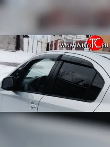 Комплект дефлекторов окон (ветровиков) 4 шт. (седан) Russtal Suzuki SX4 GYA,GYB  рестайлинг, хэтчбэк (2010-2016)