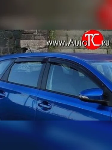 Комплект дефлекторов окон (ветровиков) 4 шт. 5 дв. (рестайлинг) Russtal Toyota Auris E150 хэтчбэк 5 дв. дорестайлинг (2006-2010)