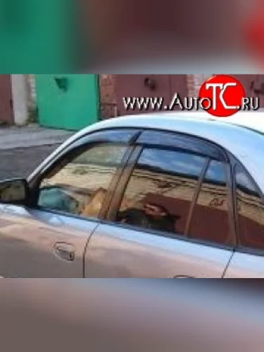 Комплект дефлекторов окон (ветровиков) 4 шт. (седан) Russtal Toyota Avensis T220 седан рестайлинг (2000-2003)