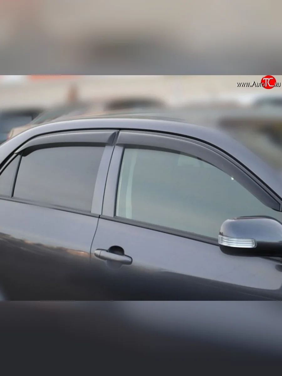 Комплект дефлекторов окон (ветровиков) 4 шт. (седан) Russtal Toyota Corolla E150 седан дорестайлинг (2006-2010)  в Перми Пермском крае