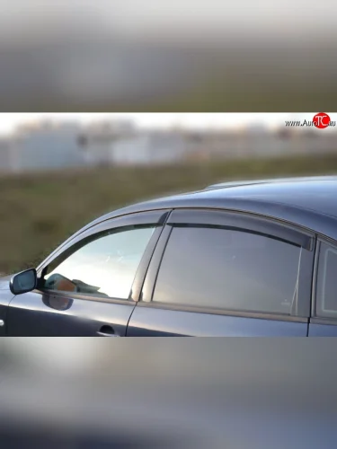 Комплект дефлекторов окон (ветровиков) 4 шт. (седан) Russtal Volkswagen Passat B5.5 седан рестайлинг (2000-2005)