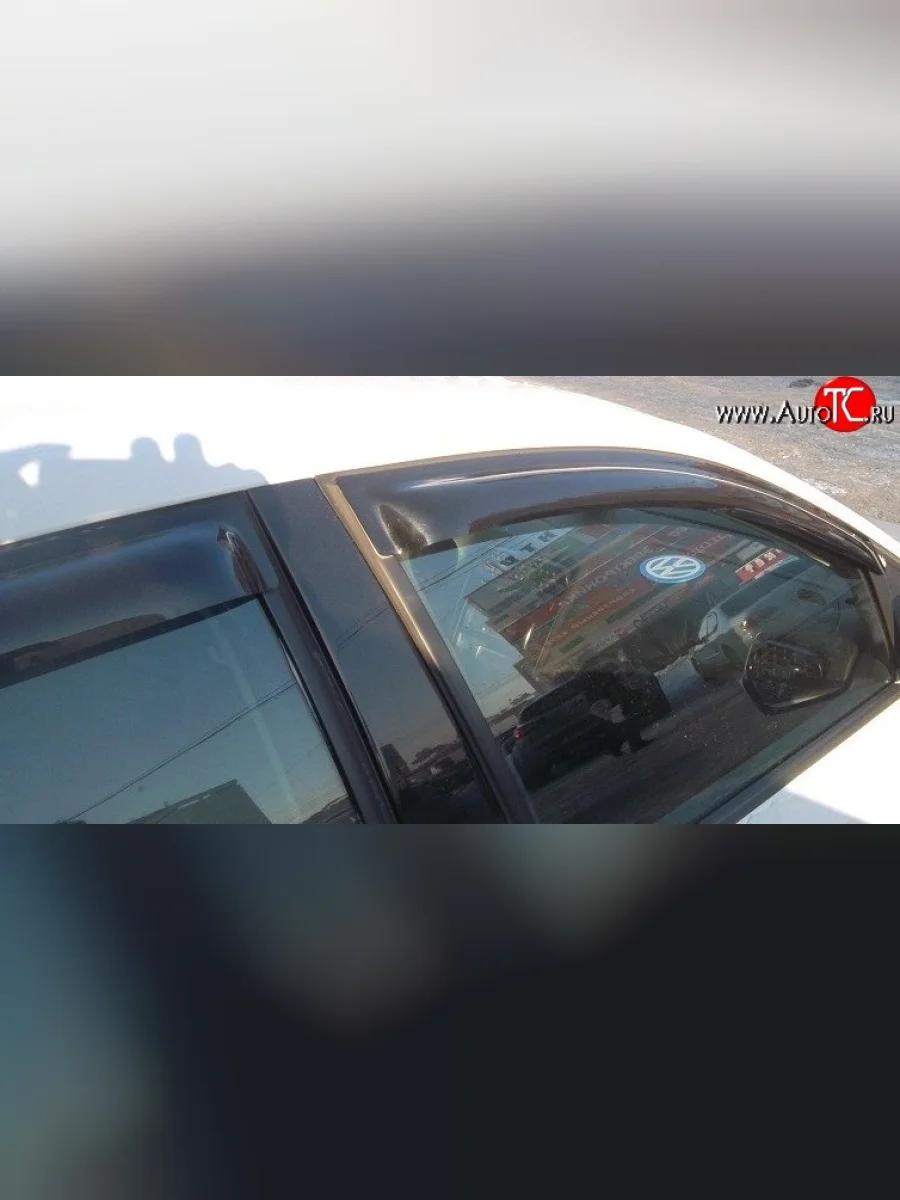 Комплект дефлекторов окон (ветровиков) 4 шт. (5 дверей) Russtal Volkswagen Polo Mk5 6R,6C,61 хэтчбек 5 дв. дорестайлинг (2009-2015)  в Перми Пермском крае