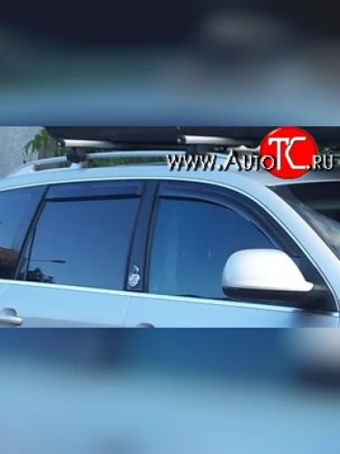 Комплект дефлекторов окон (ветровиков) 4 шт. Russtal Volkswagen Touareg 1 GP рестайлинг (2006-2010)