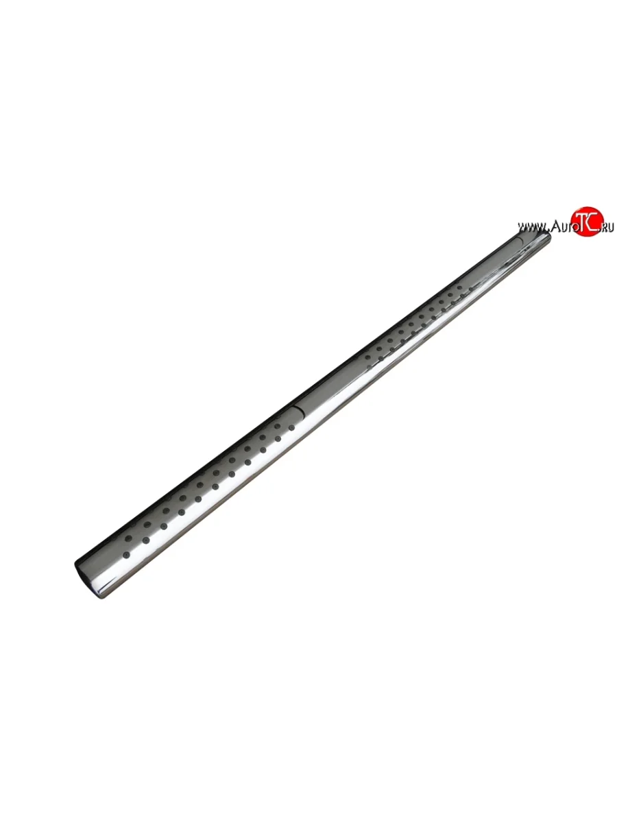 Защита порогов с круглыми вставками для ног из овальной трубы диаметром 120x60 мм Russtal Toyota Hilux AN120 дорестайлинг (2016-2020)  в Воронеже Воронежской области