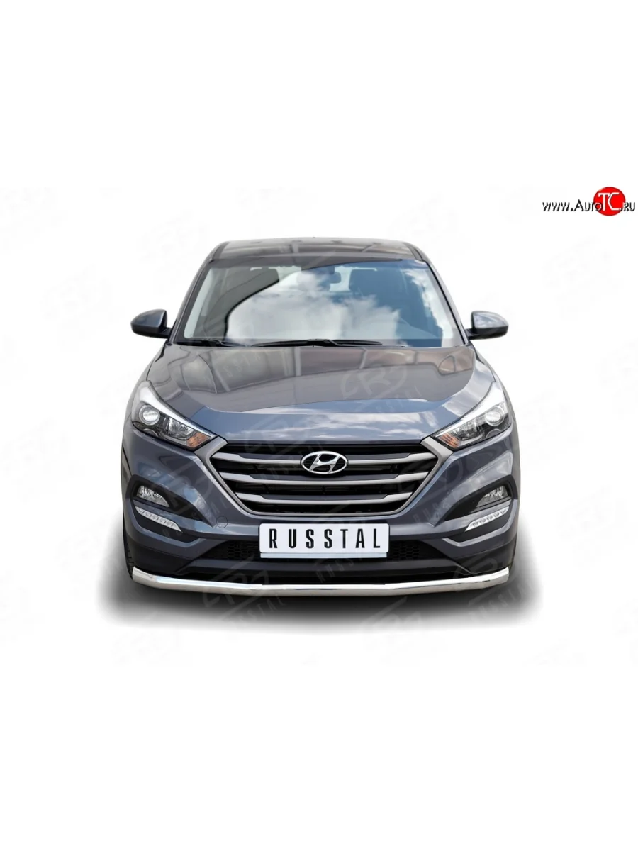 Одинарная защита переднего бампера диаметром 63 мм Russtal Hyundai Tucson TL дорестайлинг (2015-2018)  в Керчи Республика Крым