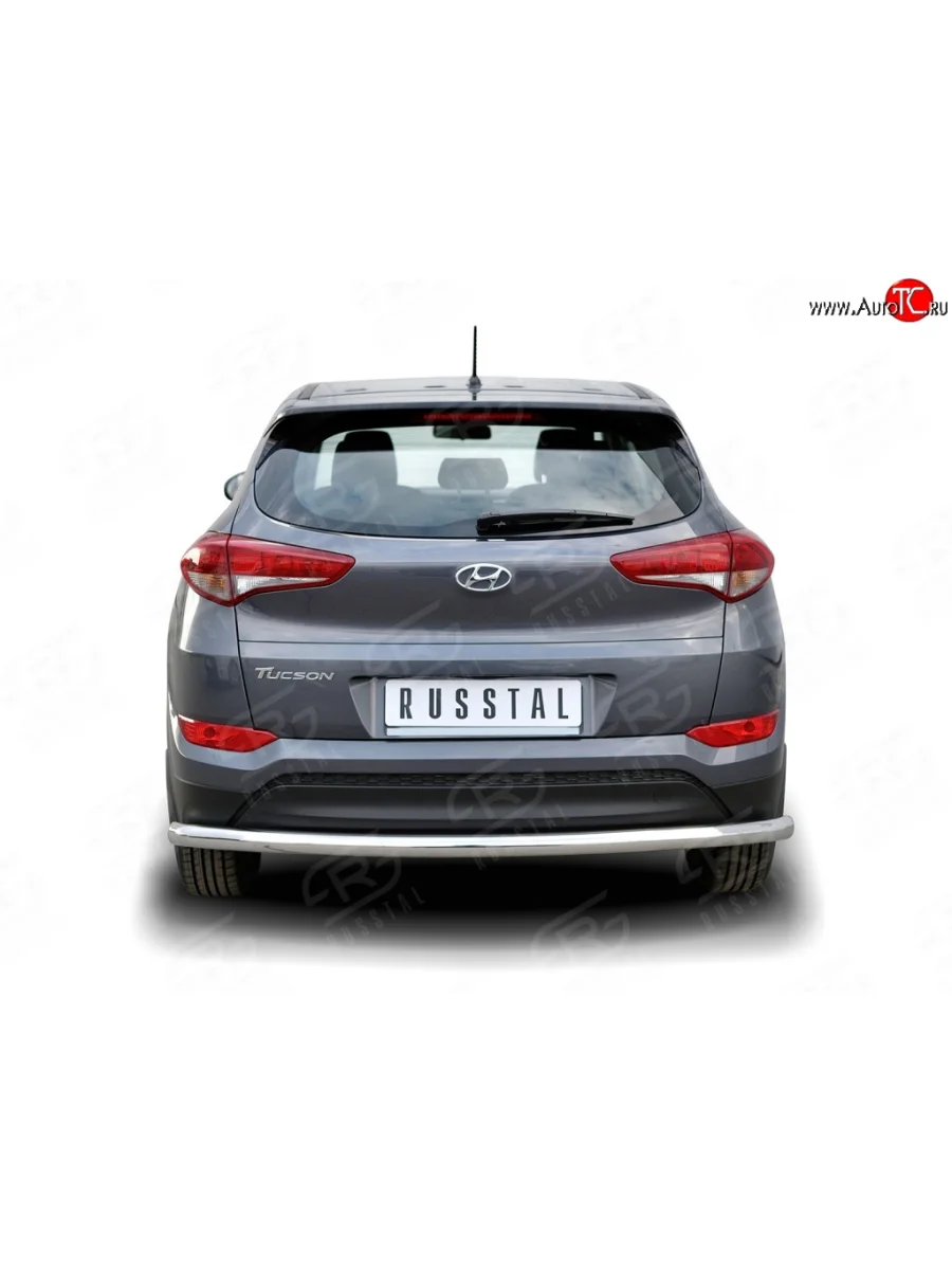 Защита заднего бампера (Ø63 мм длинная, нержавейка) SLITKOFF  Hyundai Tucson (2015-2018) TL  В Кинешме Ивановской области