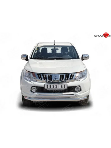 Одинарная защита переднего бампера диаметром 63 мм (рестайлинг) SLITKOFF Mitsubishi L200 5 KK,KL дорестайлинг (2015-2019)