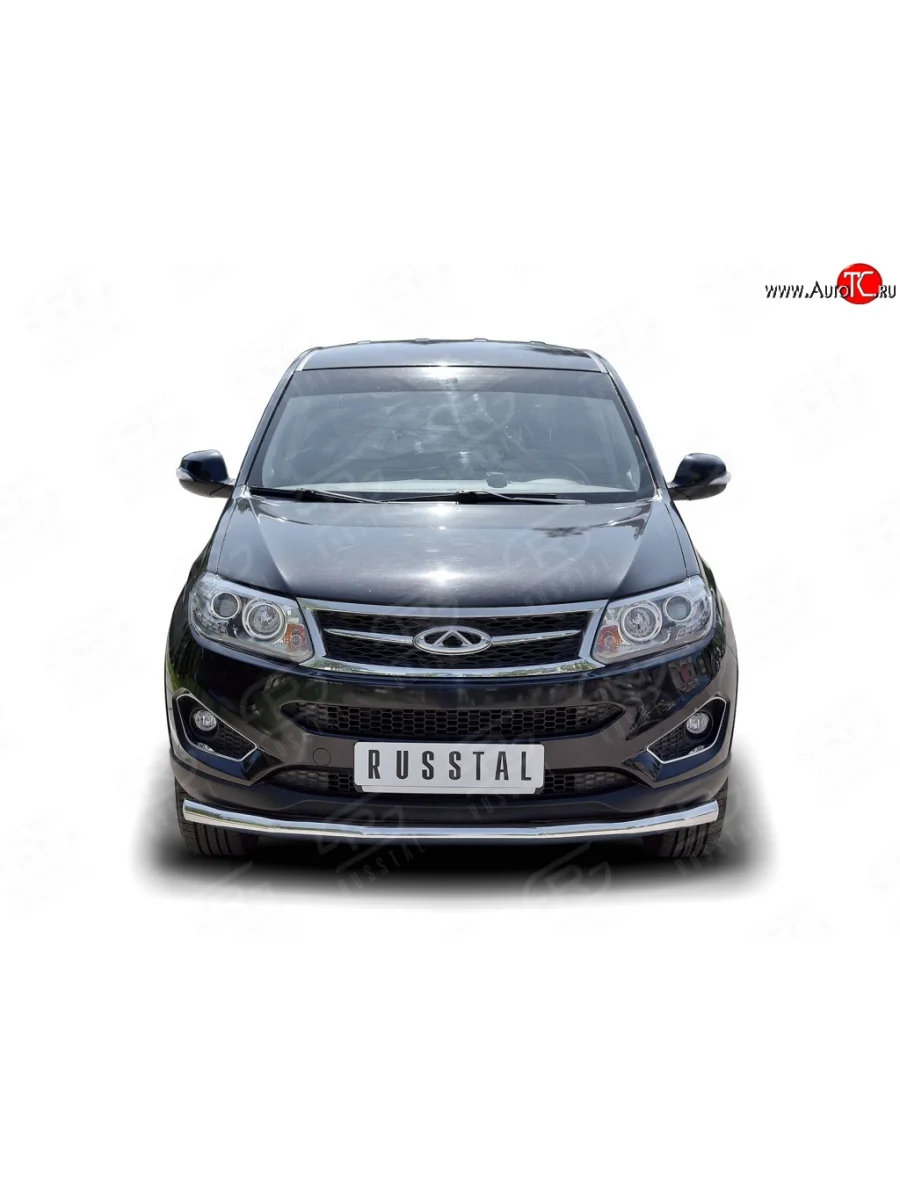 Одинарная защита переднего бампера диаметром 63 мм SLITKOFF Chery Tiggo 5 (T21) дорестайлинг (2014-2017)  в Перми Пермском крае