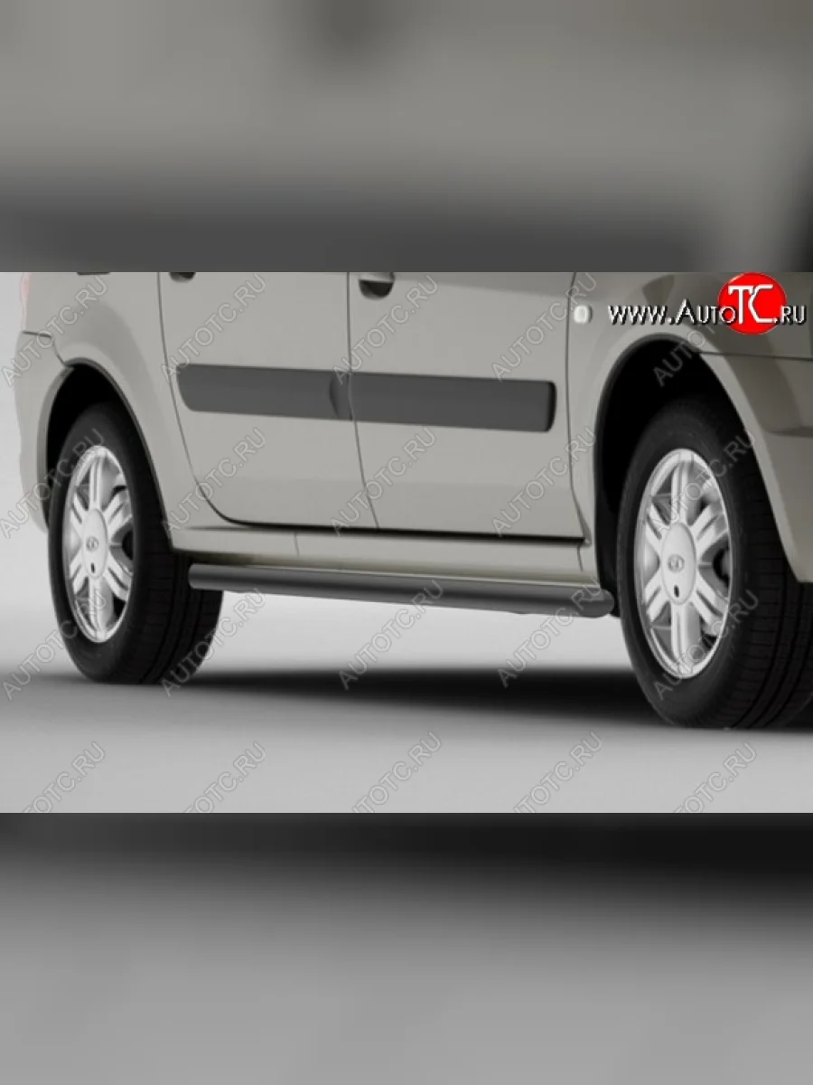 Защита порогов из круглой трубы диаметром 63 мм SLITKOFF Лада ВАЗ Ларгус рестайлинг R90 (2021-2025)  с доставкой в г. Керчь