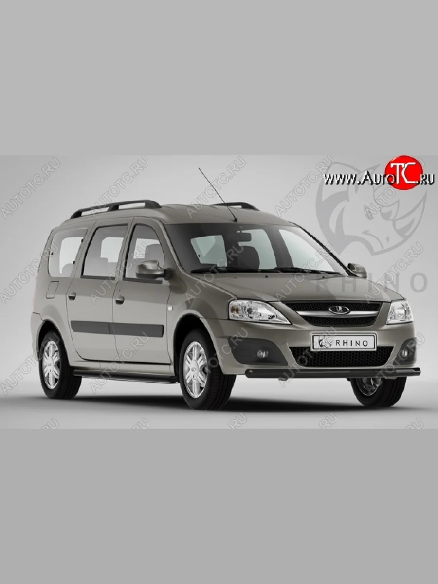 Защита порогов из круглой трубы диаметром 63 мм SLITKOFF (черная) Лада ВАЗ Ларгус рестайлинг R90 (2021-2025)  в Керчи Республика Крым