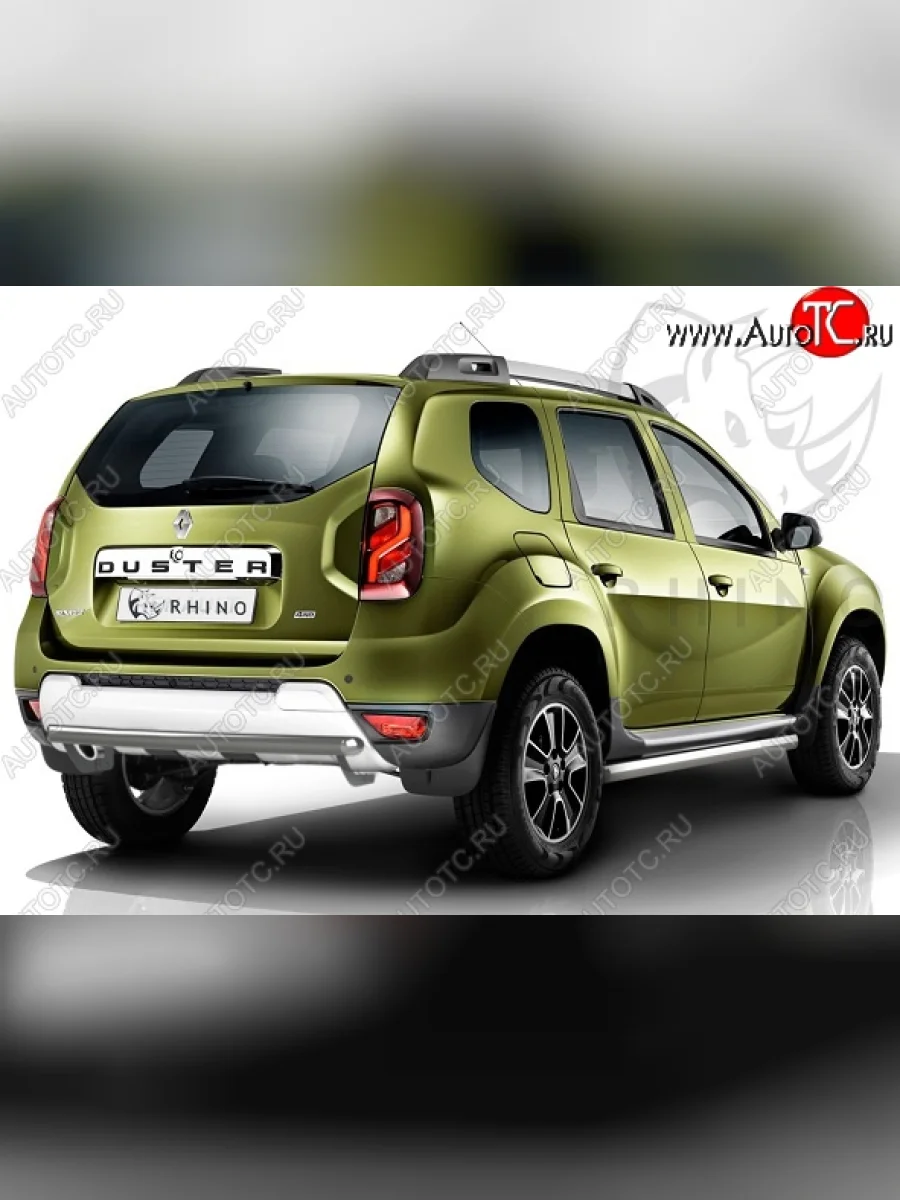 Защита заднего бампера (Ø63 мм, нержавейка) SLITKOFF Renault Duster HS рестайлинг (2015-2021)  в Керчи Республика Крым