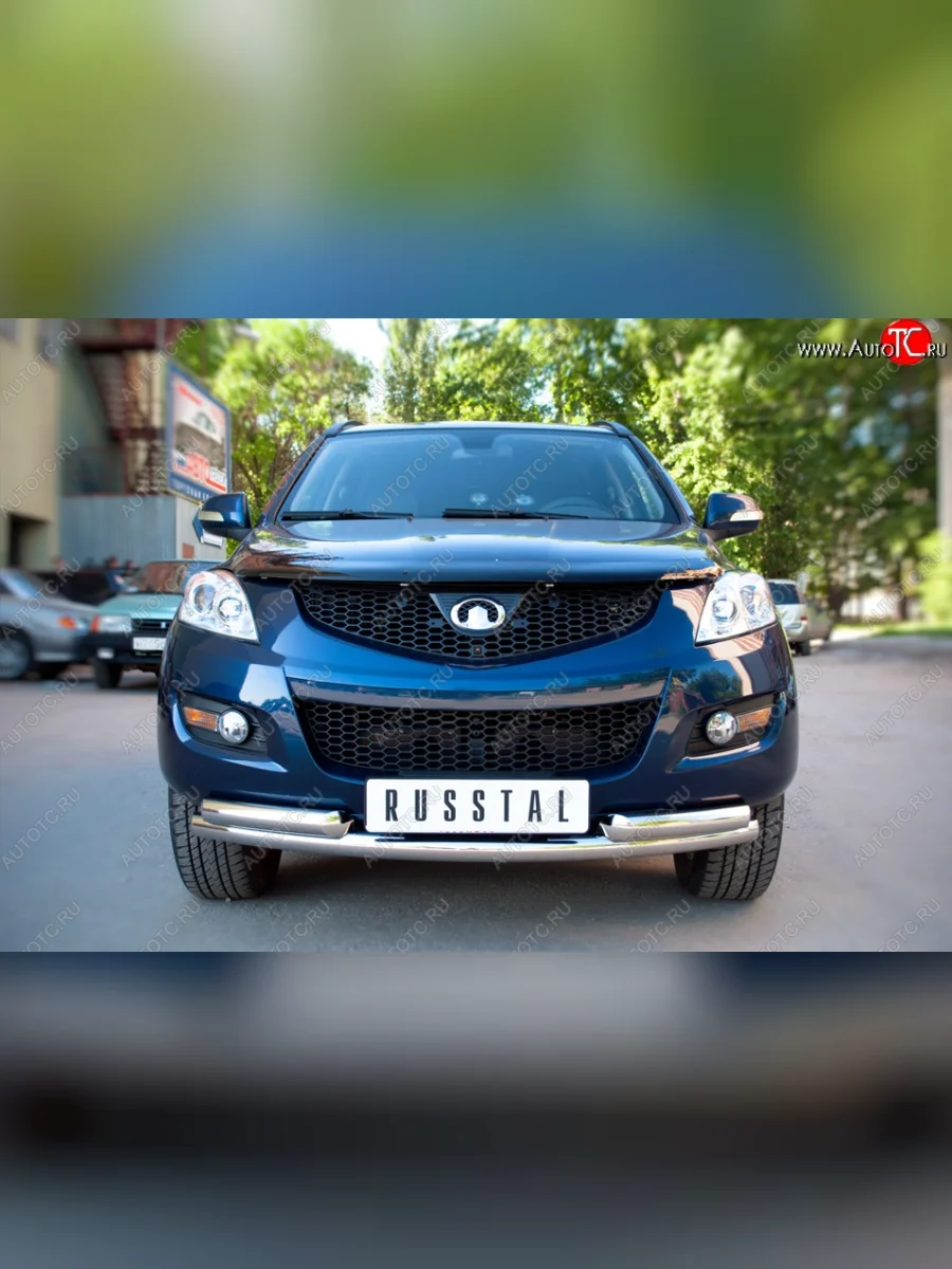 Защита переднего бампера (Ø63 мм с углами, нержавейка) SLITKOFF Great Wall Hover H5 (2010-2017)  в Перми Пермском крае