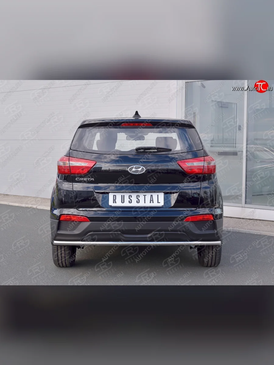 Защита заднего бампера (Ø42 мм, нержавейка) SLITKOFF Hyundai Creta GS дорестайлинг (2015-2019)  в Керчи Республика Крым