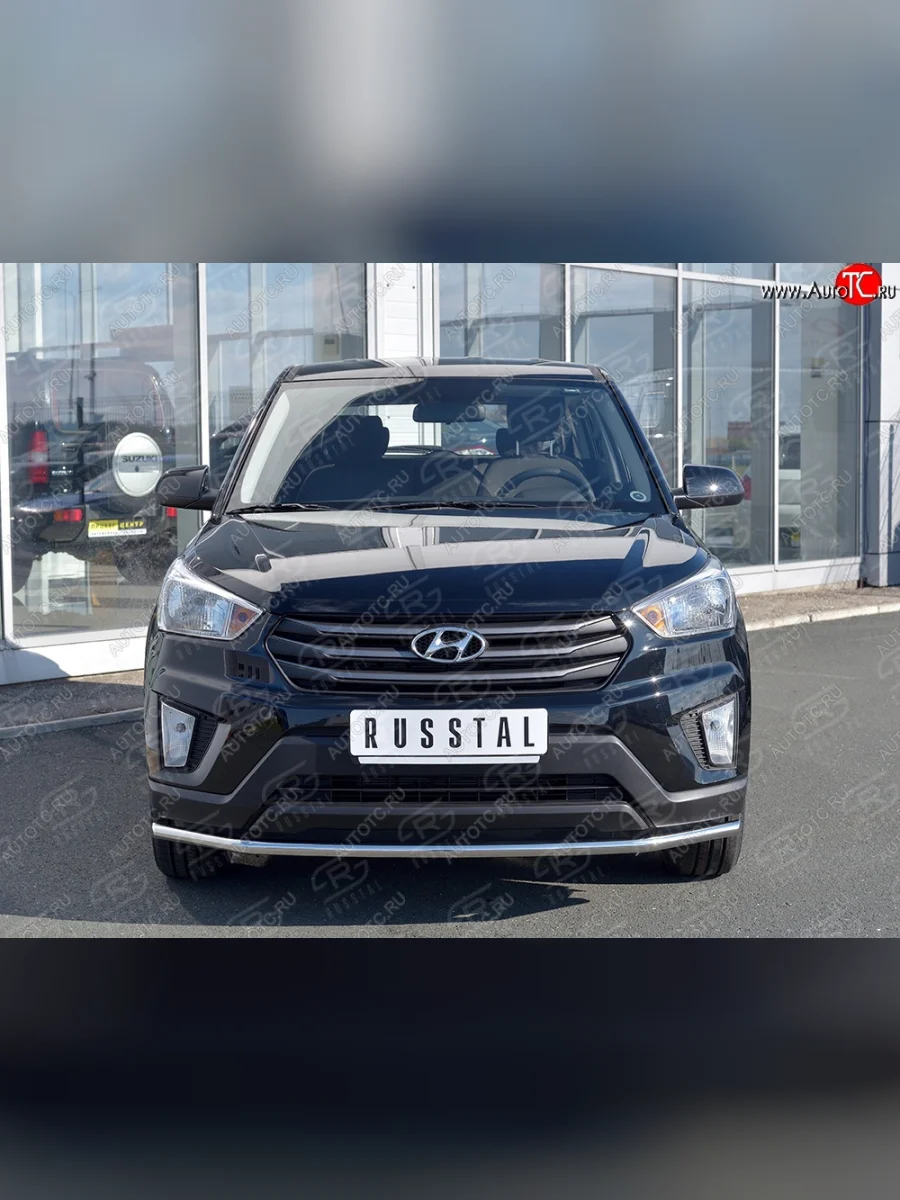 Защита переднего бампера (Ø42 мм, нержавейка) SLITKOFF Hyundai Creta GS рестайлинг (2019-2021)  в Керчи Республика Крым