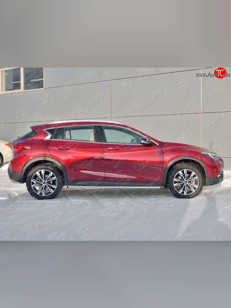 Защита порогов из круглой трубы диаметром 42 мм SLITKOFF INFINITI Qx50 J50 дорестайлинг (2013-2016)  в Керчи Республика Крым