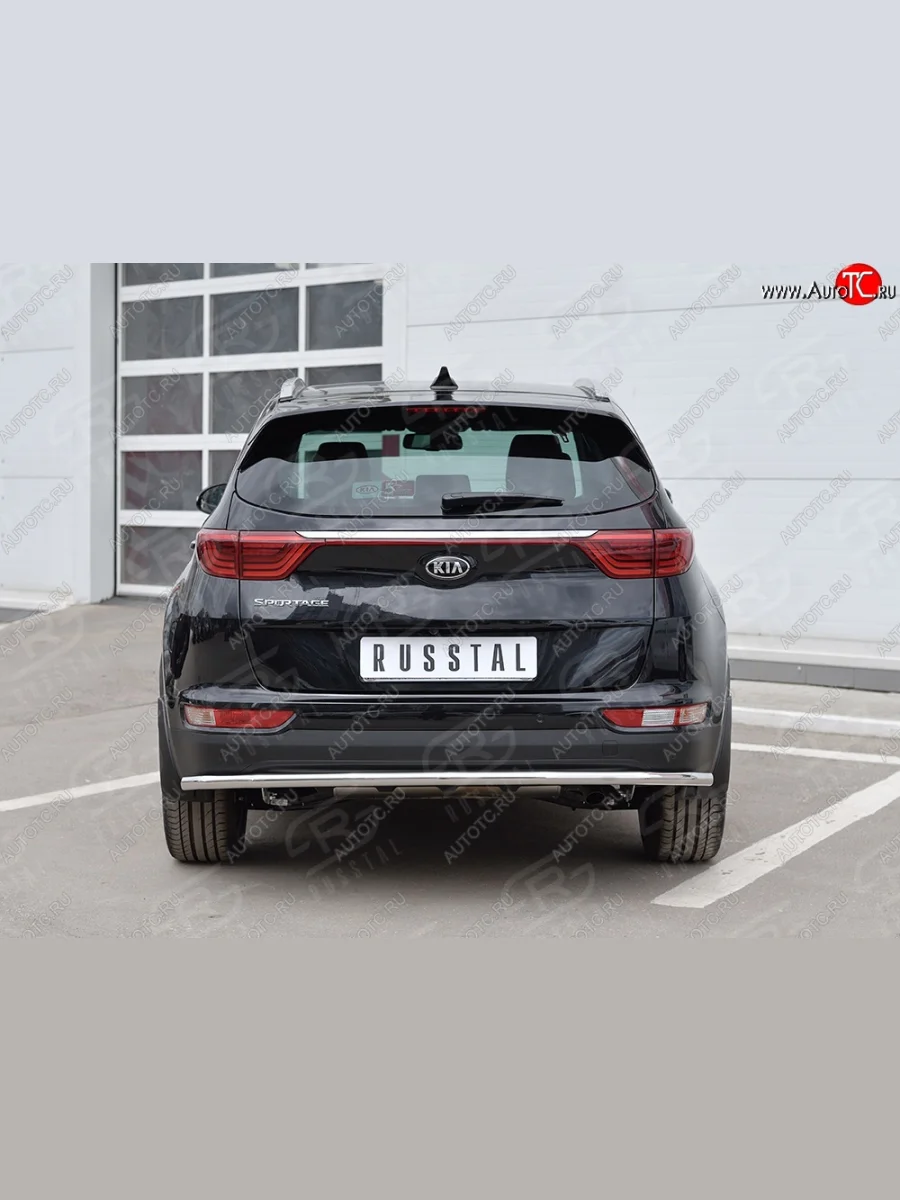 Защита заднего бампера (Ø42 мм, нержавейка) SLITKOFF  KIA Sportage (2016-2018) 4 QL  В Кинешме Ивановской области