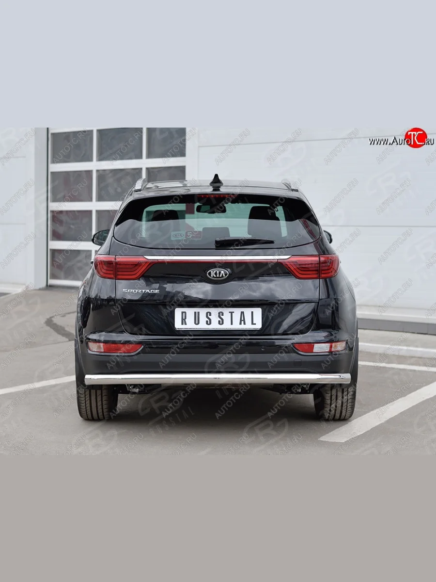 Защита заднего бампера (Ø63 мм, нержавейка, (кроме gt-line) SLITKOFF  KIA Sportage (2016-2018) 4 QL  в Керчи Республика Крым