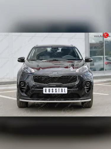 Защита переднего бампера (Ø42 мм, нержавейка) SLITKOFF KIA Sportage  4 QL (2016-2018) дорестайлинг