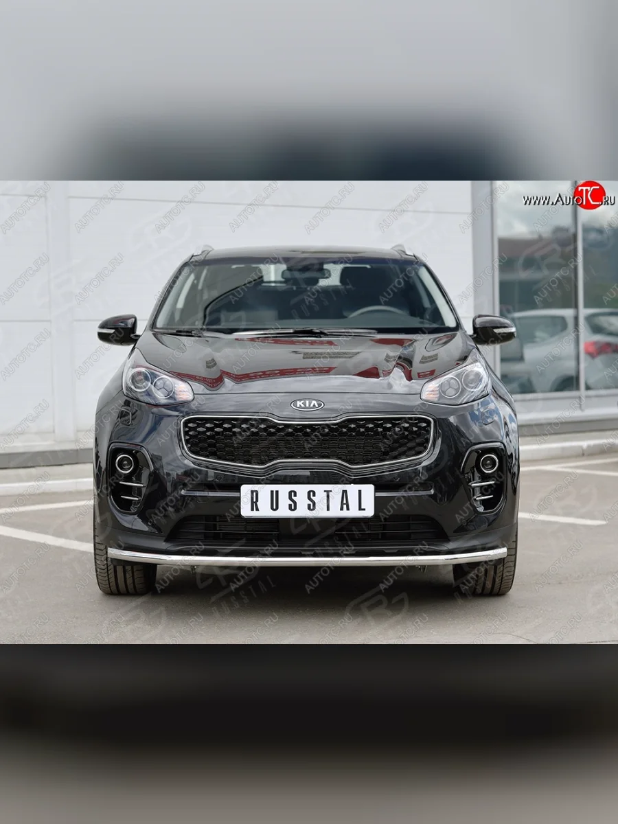 Защита переднего бампера (Ø42 мм, нержавейка) SLITKOFF  KIA Sportage (2016-2018) 4 QL  в Самаре Самарской области
