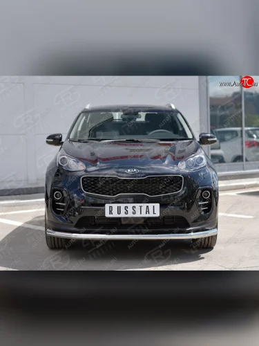 Защита переднего бампера (Ø63 мм, нержавейка) SLITKOFF KIA Sportage  4 QL (2016-2018) дорестайлинг