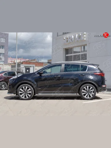 Защита порогов из круглой трубы диаметром 42 мм SLITKOFF KIA Sportage  4 QL (2016-2018) дорестайлинг