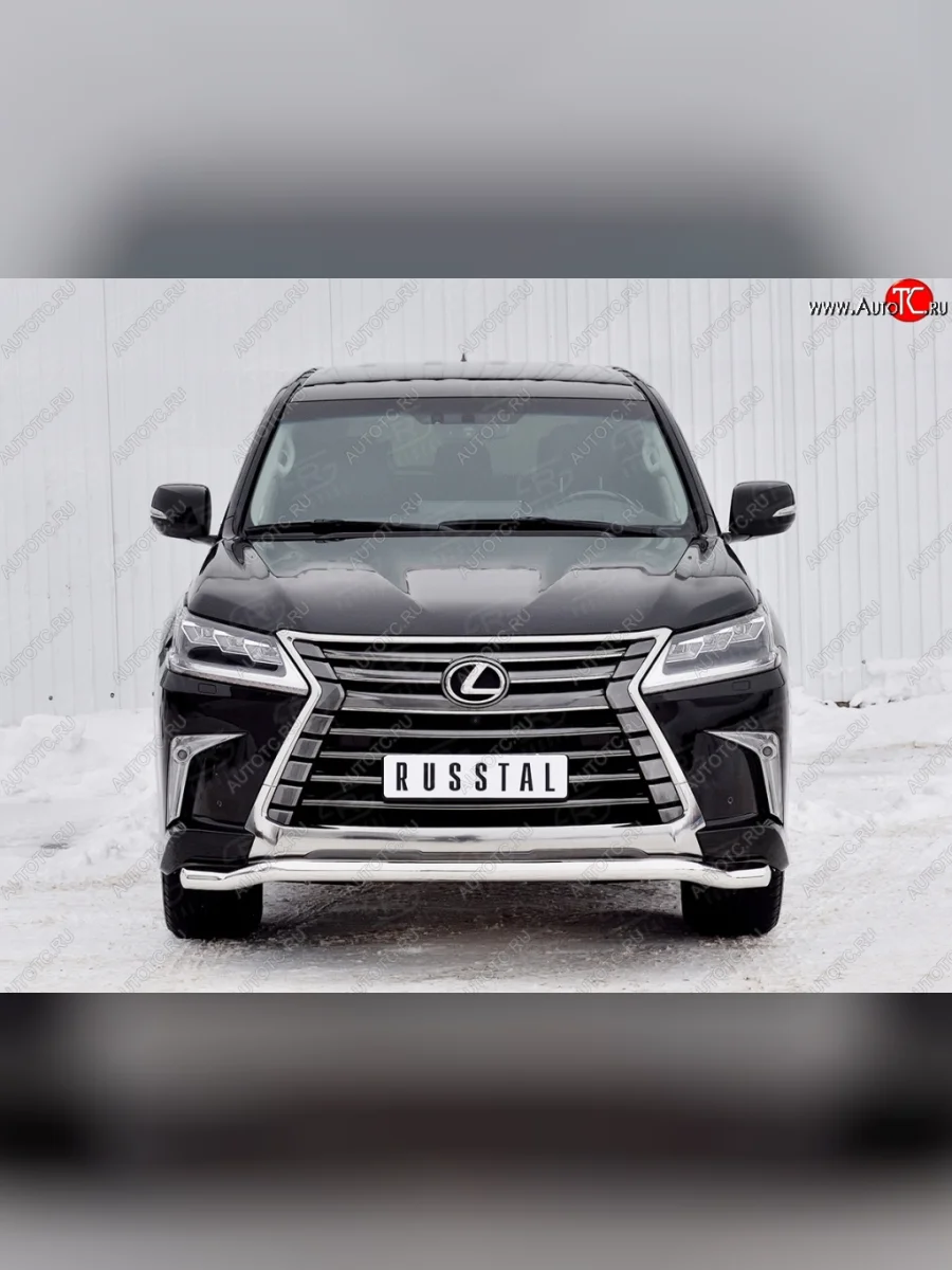Защита переднего бампера (Ø63 мм, нержавейка) SLITKOFF Lexus LX450d J200 2-ой рестайлинг (2015-2022)  в Керчи Республика Крым
