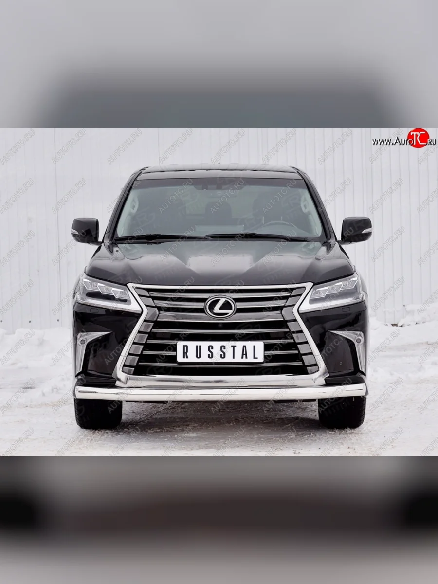 Защита переднего бампера (Ø76 мм, нержавейка) SLITKOFF Lexus LX450d J200 2-ой рестайлинг (2015-2022)  в Керчи Республика Крым