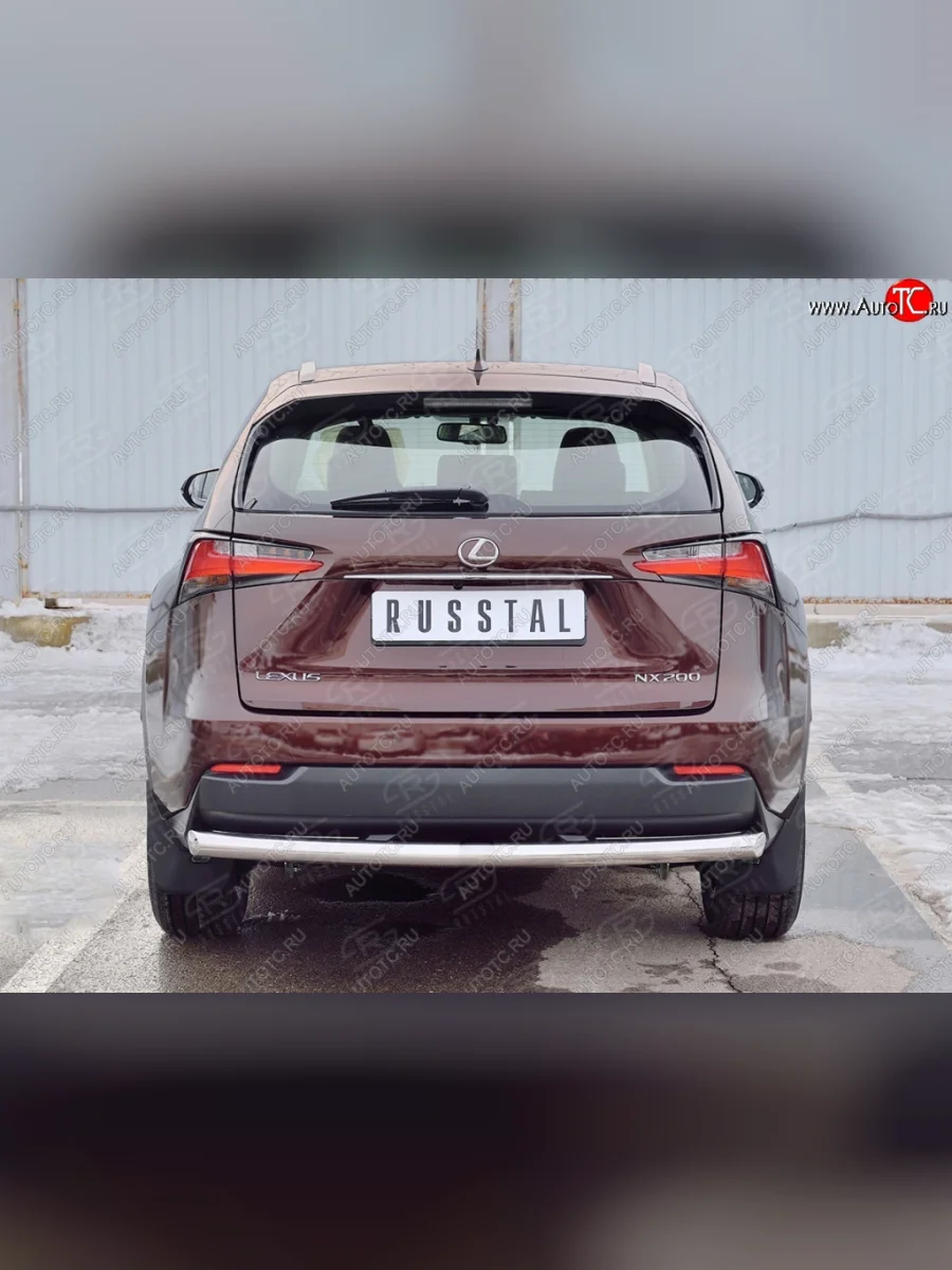 Защита заднего бампера (Ø63 мм, нержавейка) SLITKOFF Lexus NX200 Z10 дорестайлинг (2014-2017)  в Керчи Республика Крым