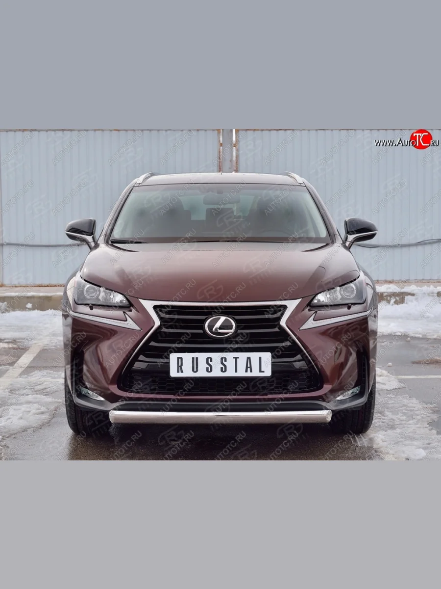 Защита переднего бампера (Ø75х42 мм, нержавейка) Russtal Lexus NX200 Z10 дорестайлинг (2014-2017)  в Перми Пермском крае