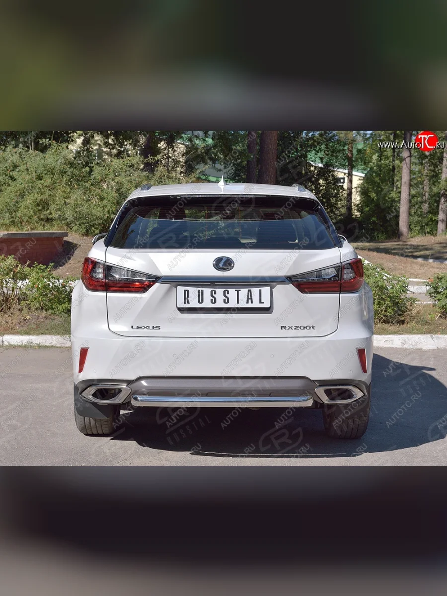 Защита заднего бампера (Ø63 мм, с полимерным покрытием) SLITKOFF Lexus RX 200T AL20 дорестайлинг (2015-2017)  в Керчи Республика Крым