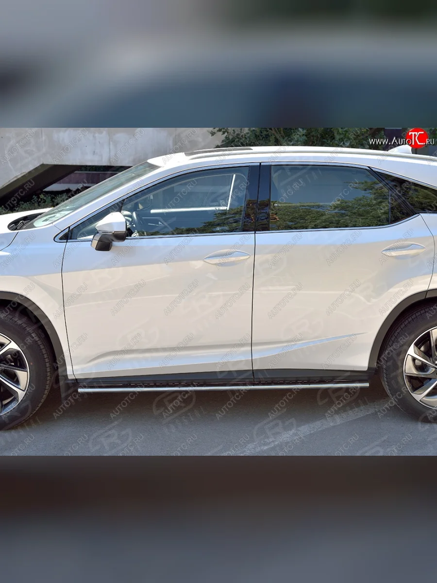Защита порогов (Ø75х42 мм с проступью) Russtal Lexus RX 200T AL20 дорестайлинг (2015-2017)  в Керчи Республика Крым