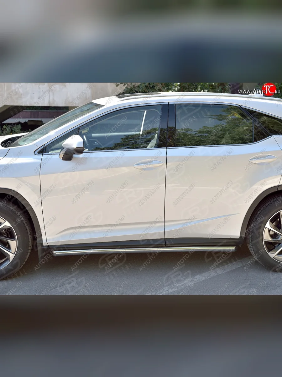 Защита порогов из круглой трубы диаметром 63 мм SLITKOFF Lexus RX 200T AL20 дорестайлинг (2015-2017)  в Керчи Республика Крым