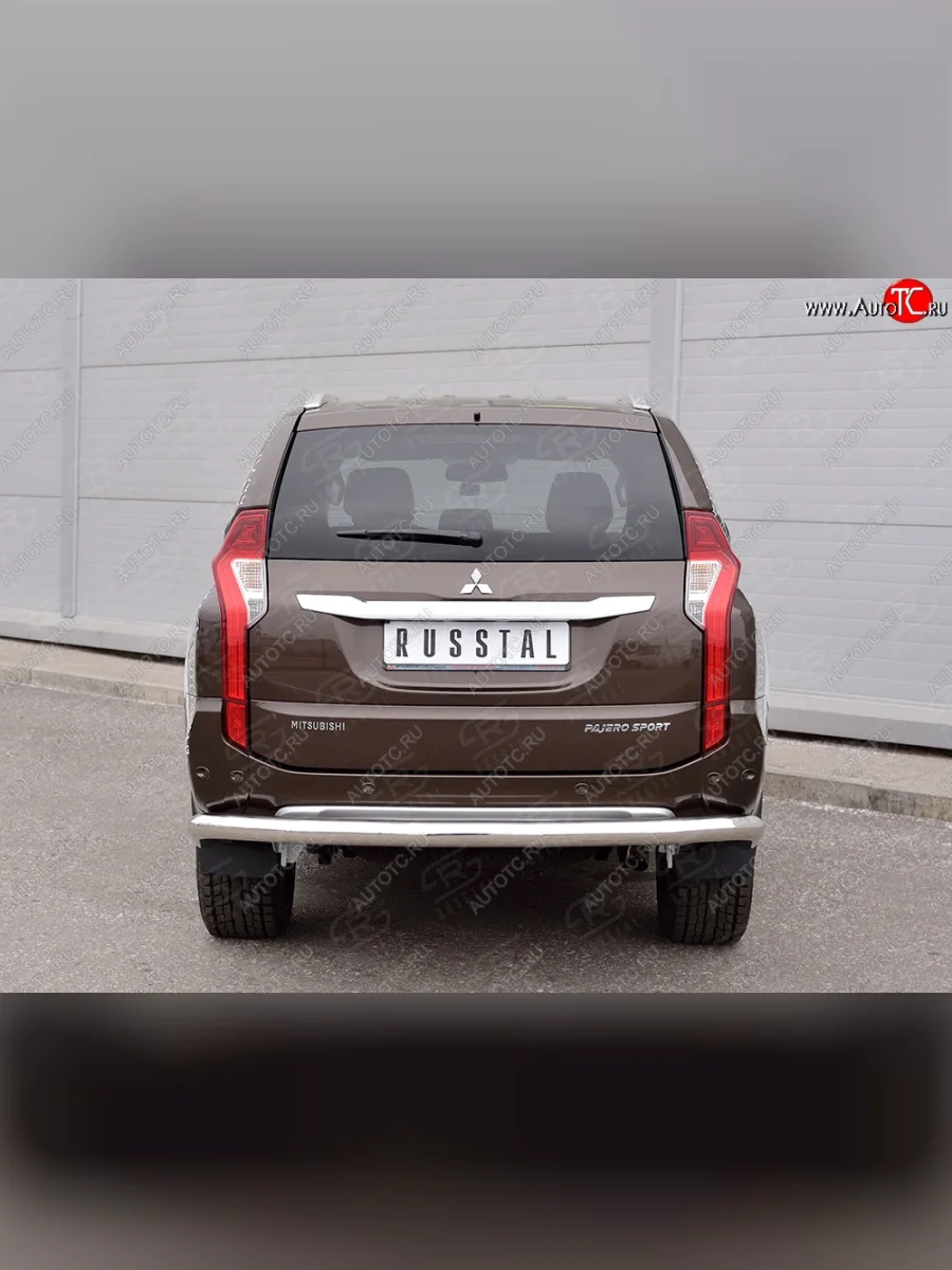 Защита заднего бампера (Ø76 мм, нержавейка) SLITKOFF  Mitsubishi Pajero Sport (2015-2021) QE  В Кинешме Ивановской области