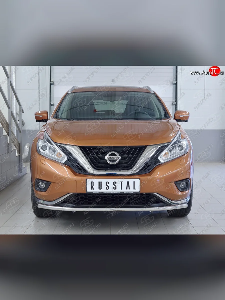 Защита переднего бампера (Ø42 мм, нержавейка) SLITKOFF  Nissan Murano (2015-2022) 3 Z52  в Самаре Самарской области